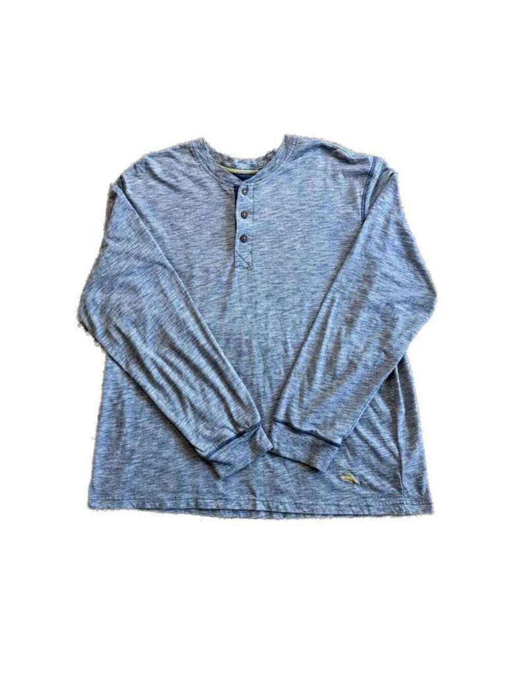 Tommy Bahama Long Sleeve Henley Shirt in Heathered Blue